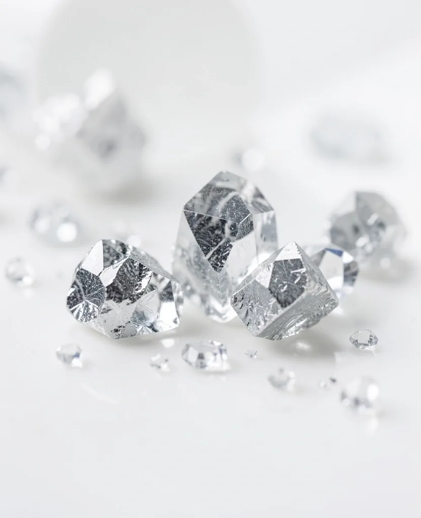 Macro view of mineral crystals