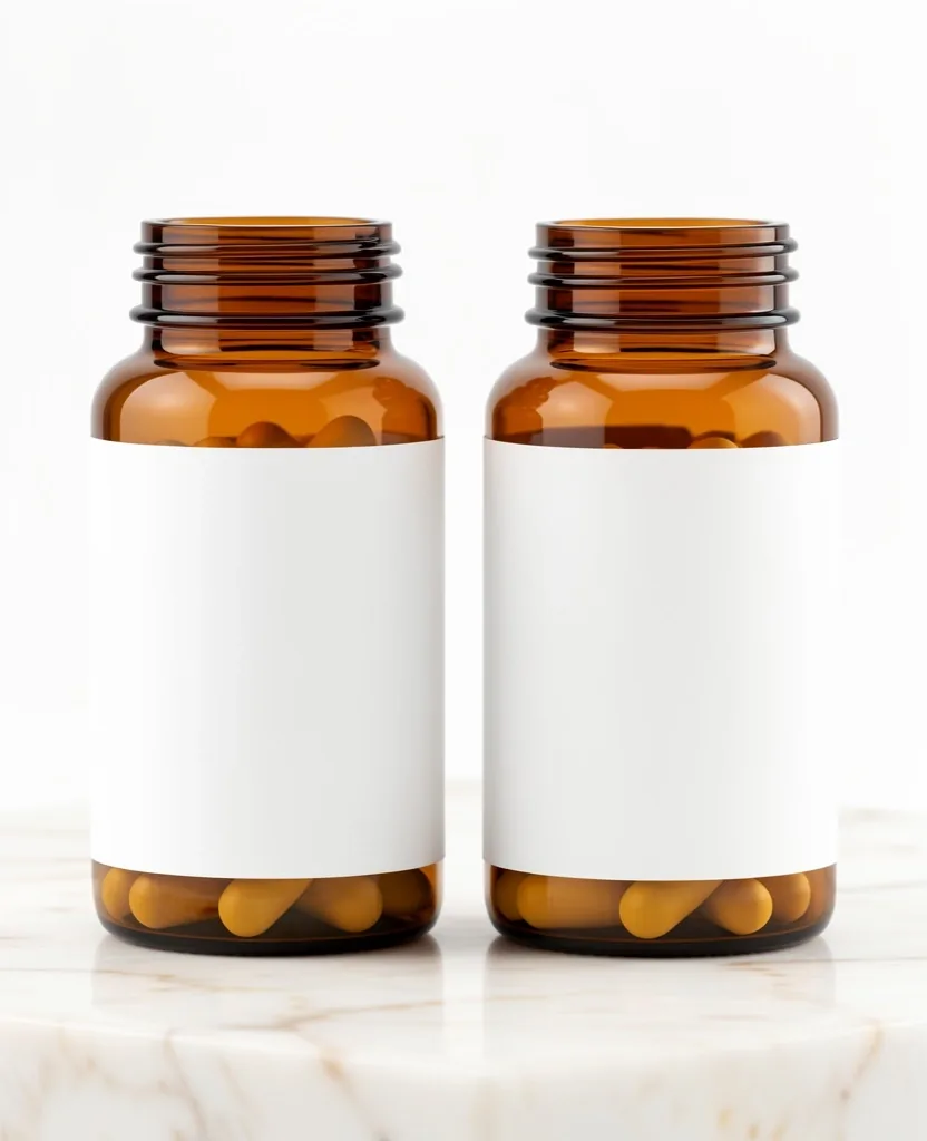 VitaMan supplement bottles in studio lighting